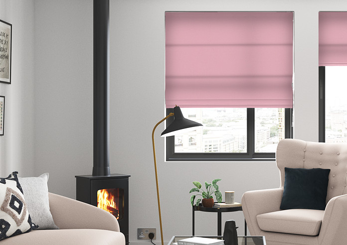 Faux Suede, Pastel Pink - Roman Blind - Image 3